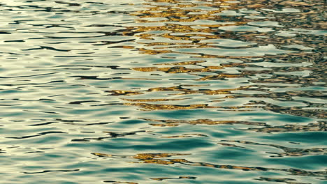 rippled water reflecting buildings