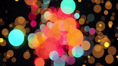 colorful bokeh animation over black background