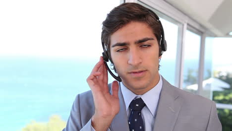 a businessman making an announcement