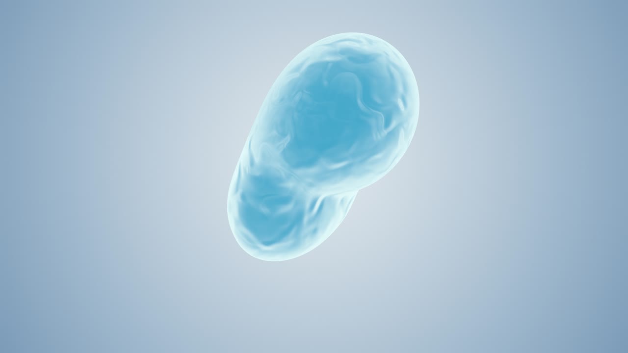 순수한 물의 추상적인 물방울: 변화하는 액체 입자의 애니메이션