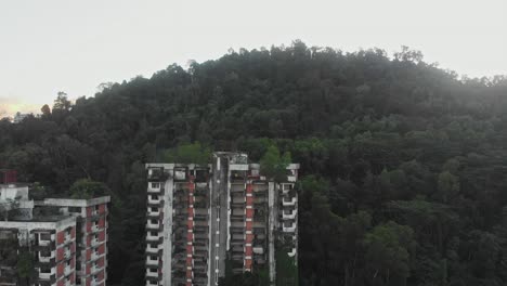 aerial view of the abandoned highland towers at kuala lumpur