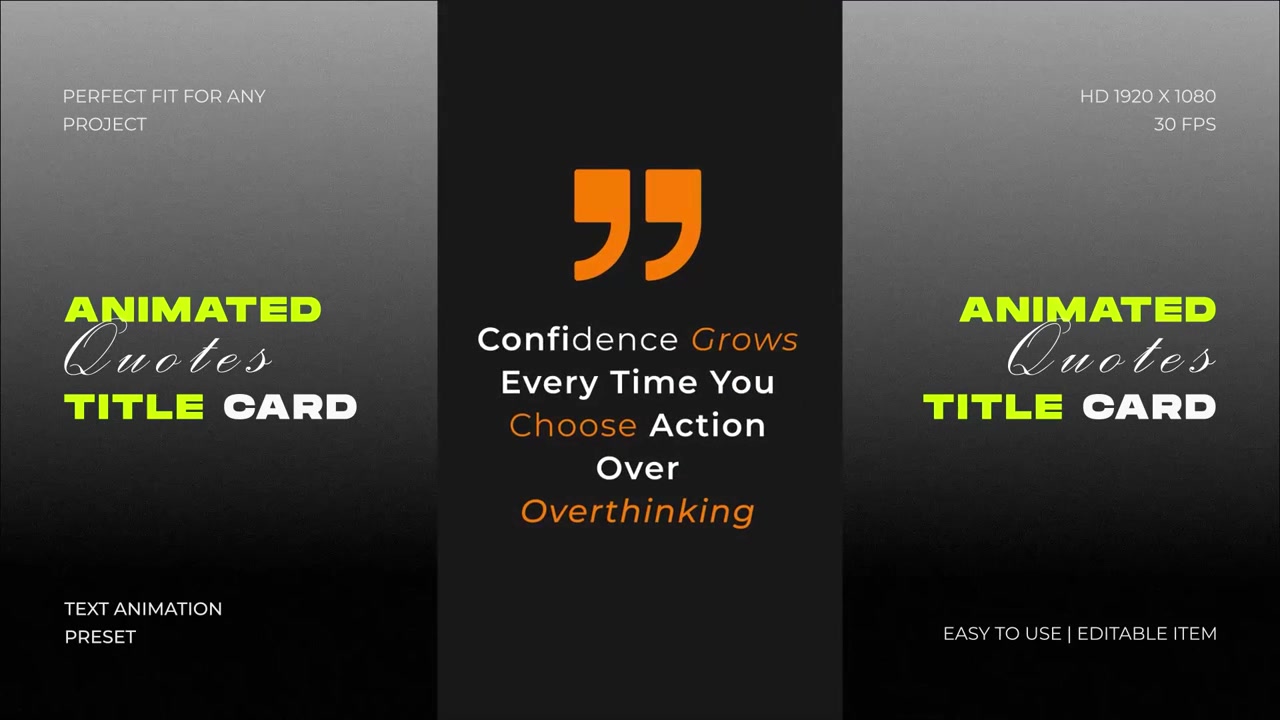 Animated Quote Title Card Template with Dynamic Text Transitions