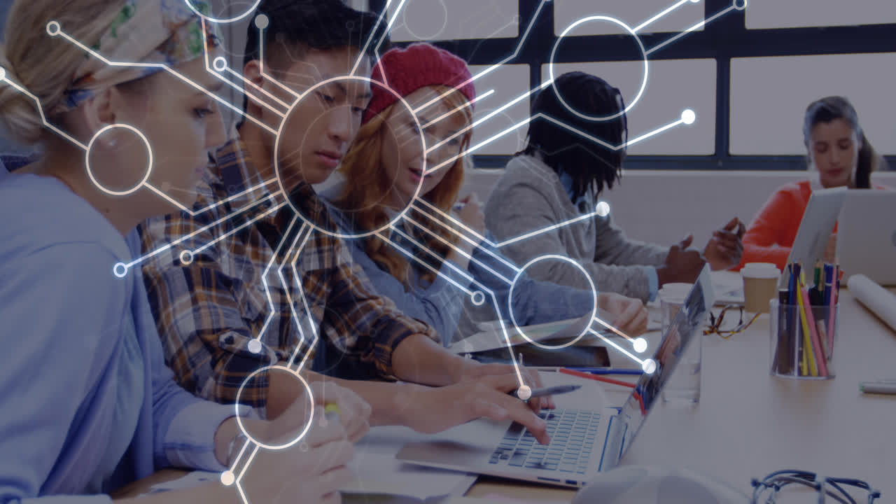 animación de la red de conexiones entre diversas trabajadoras y trabajadores