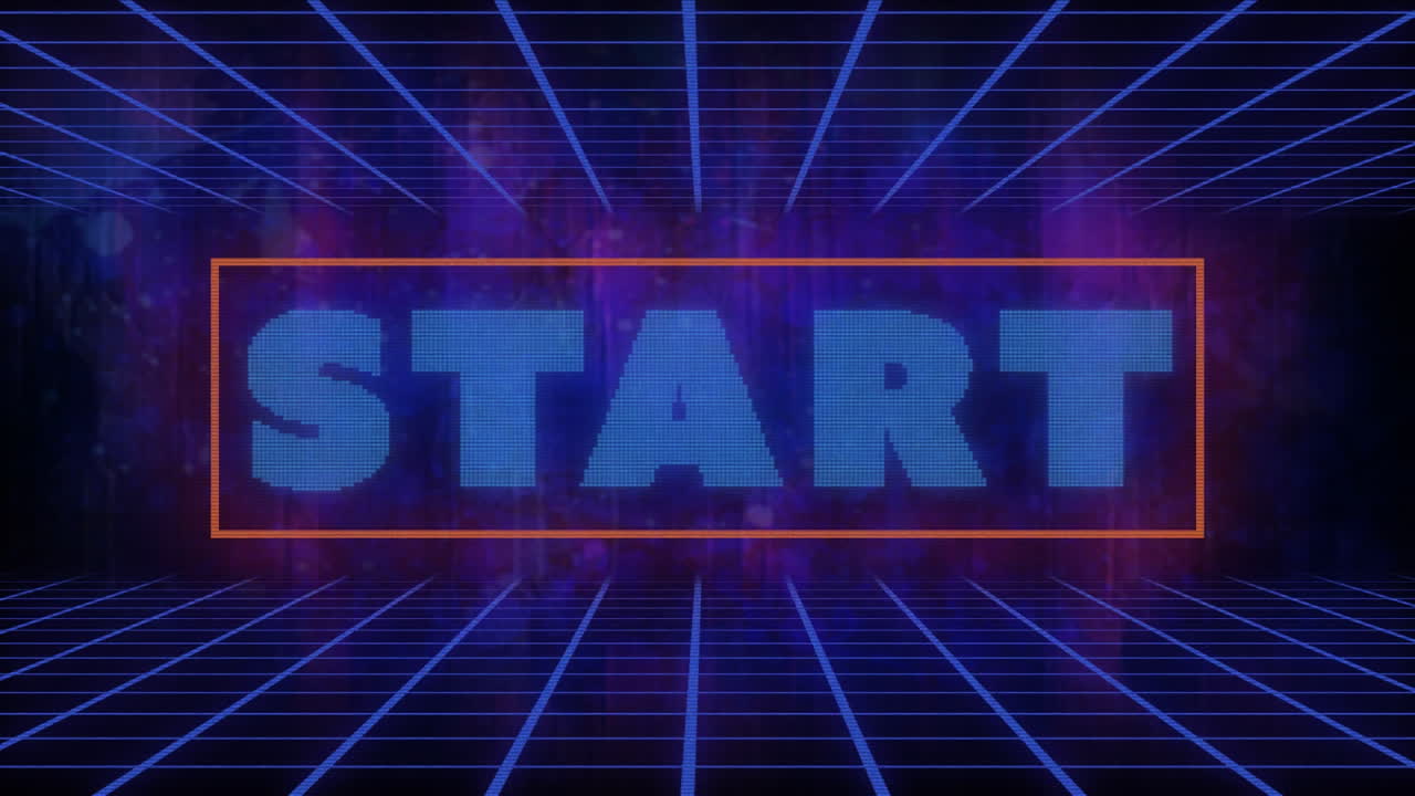 animación del texto de inicio y las formas sobre fondo negro