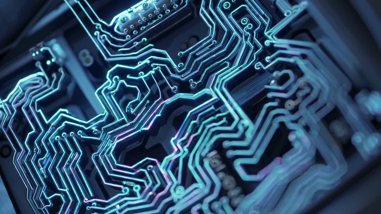 회로판의 클로즈업 뷰