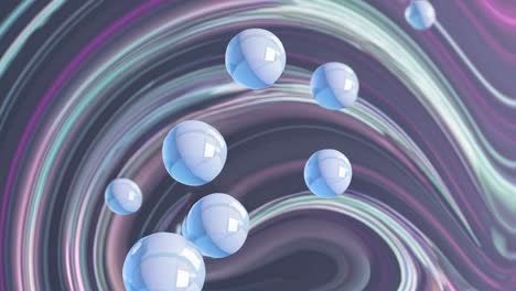 abstract 3d spheres in liquid motion