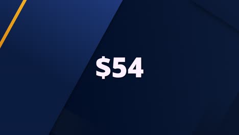 elegant and bold price graphic animation showing $54. ideal for product ads, e-commerce sites, and discount campaigns