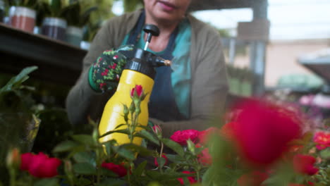 female gardener working indoors