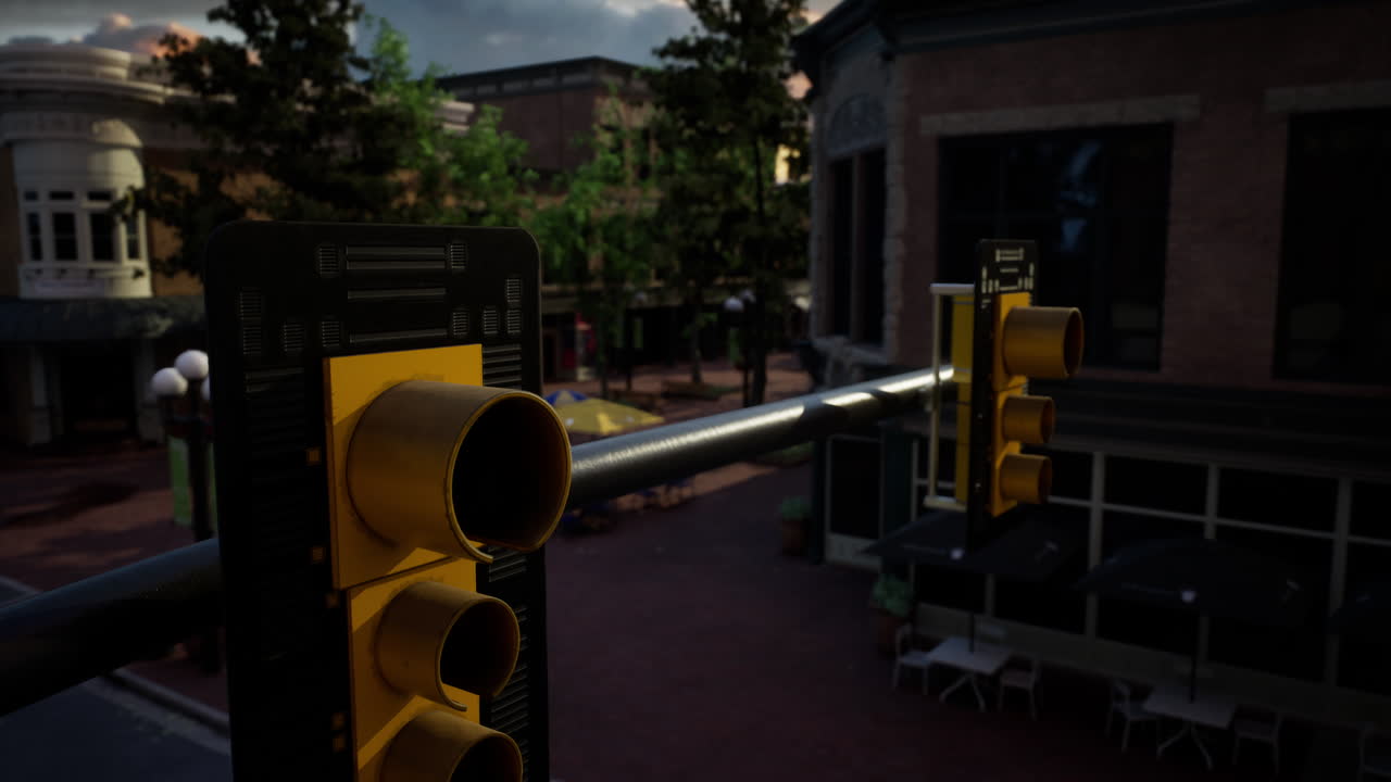 비어있는 거리가 있는 작은 마을