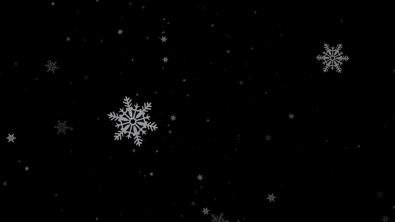 Snø, snøflak, gjengitt animasjon av snøfall, fallende snøflak, snøbakgrunn