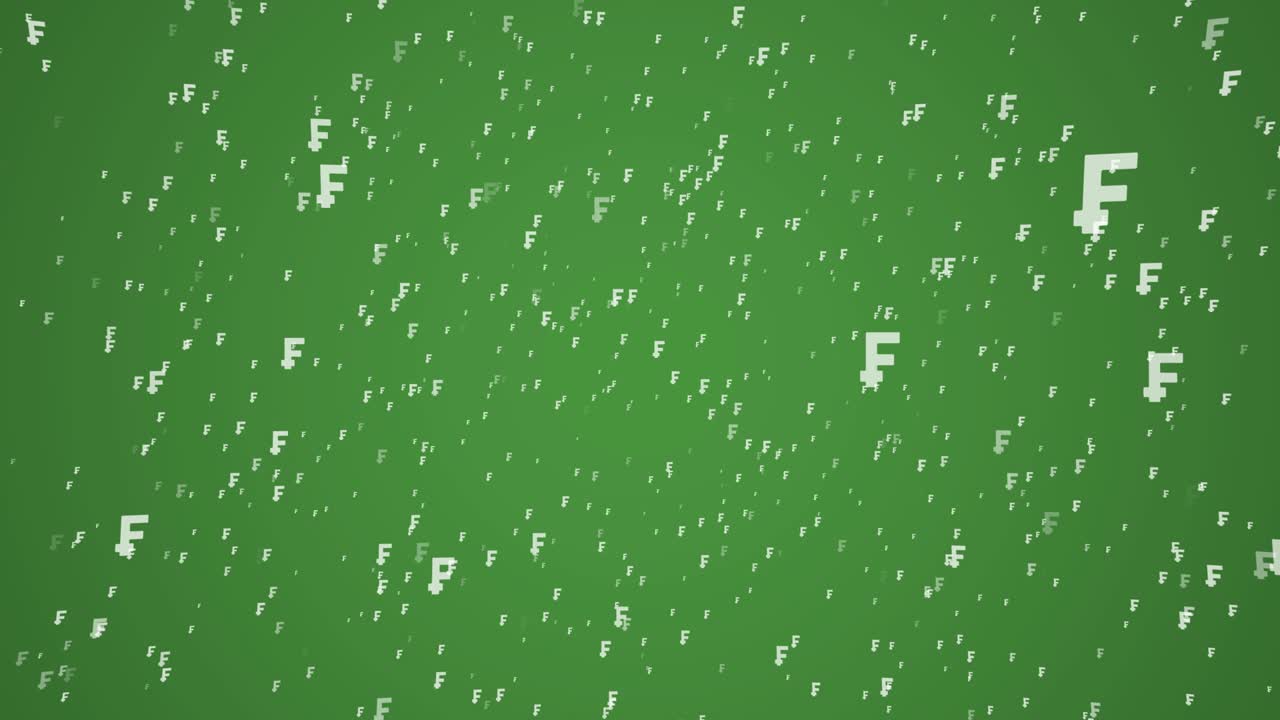 스위스 화폐 프랑의 색 기호가 녹색 바탕에 떨어지는 간단한 원활한 루프 비즈니스 모션 그래픽 애니메이션 요소