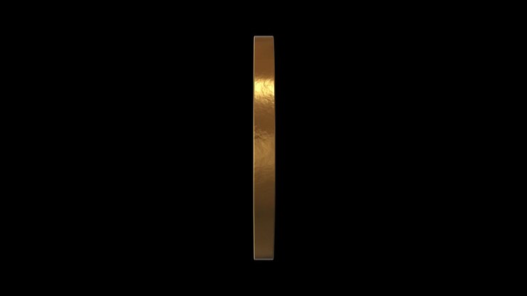 Ram medallion hieroglyph chinese horoscope. Metal gold. Alpha channel