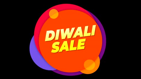 diwali sale  text flat sticker colorful popup animation.