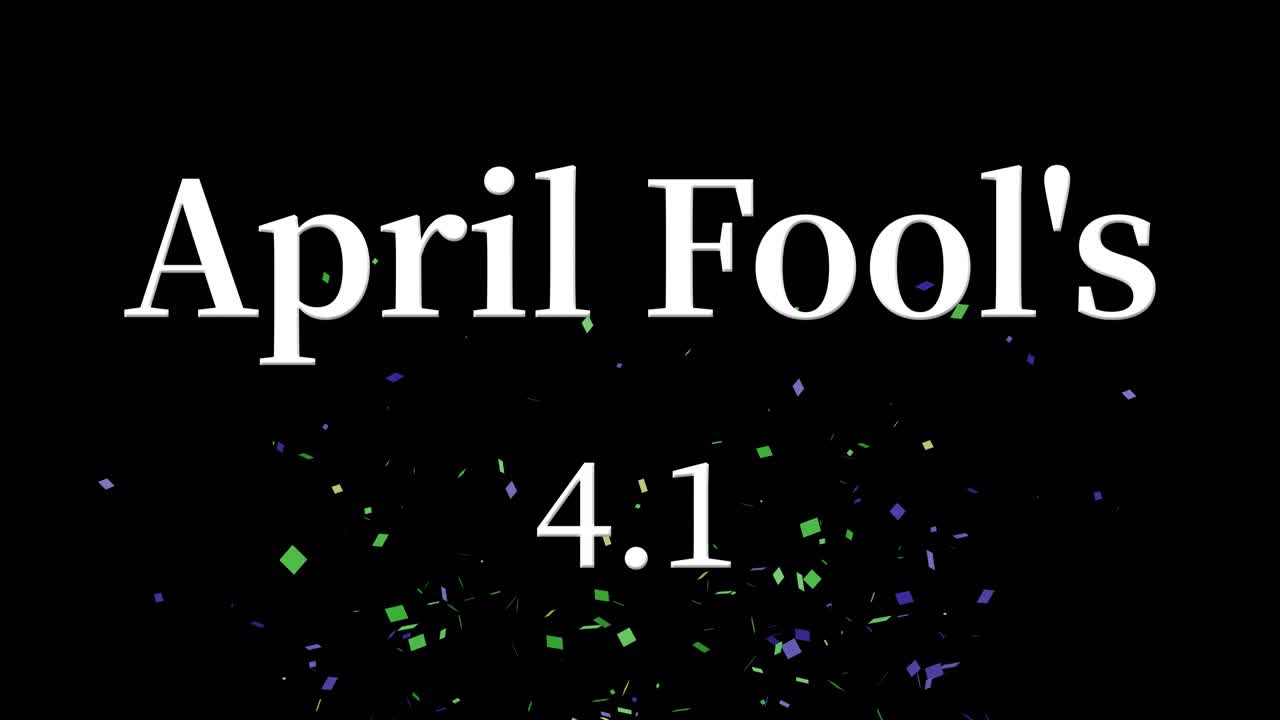 4월의 어리석은 영어 메시지 텍스트 애니메이션 모션 그래픽