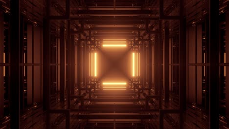 tunnel motion through a golden glowing shaft