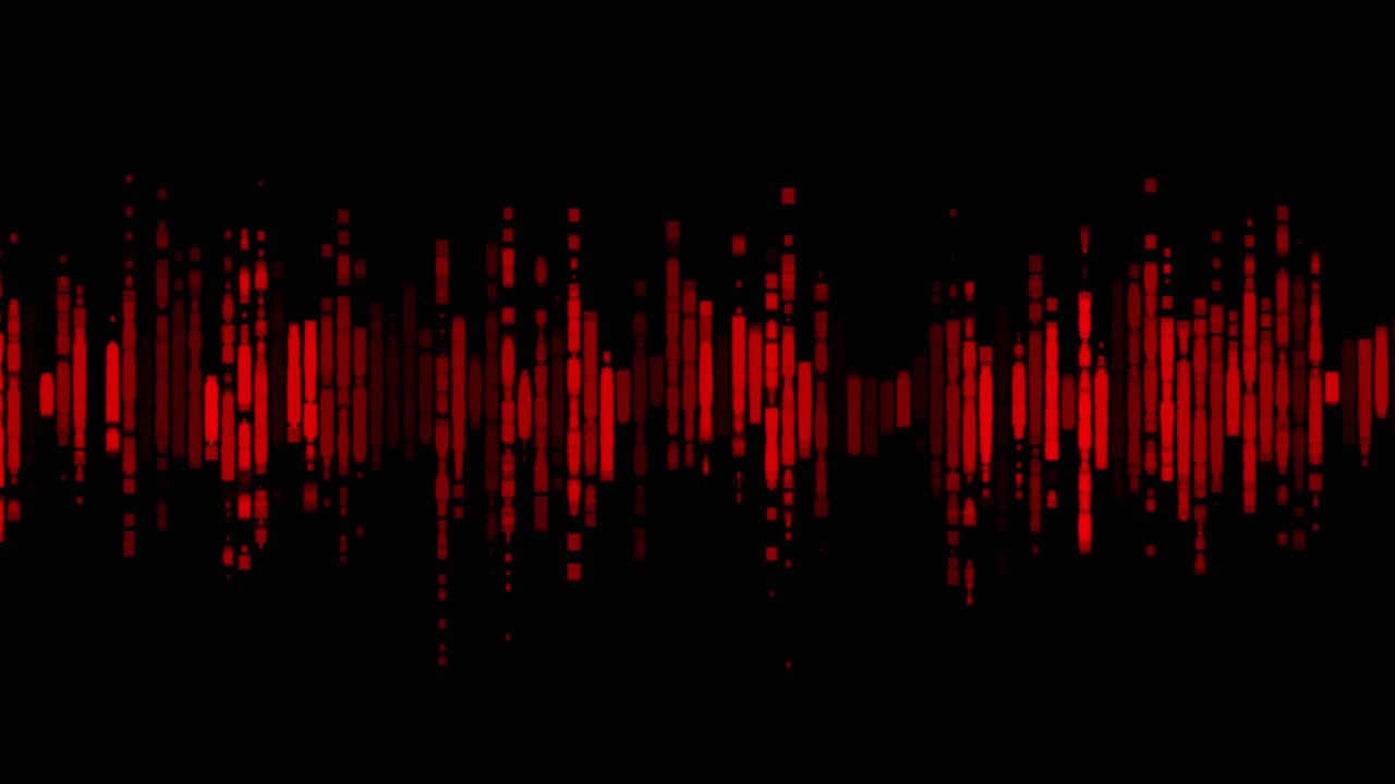 Abstract Red Sound Wave Visualization