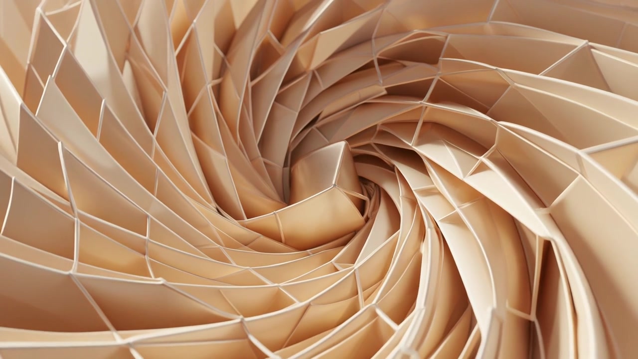 Abstract 3D Animation of Rotating Golden Geometric Spiral