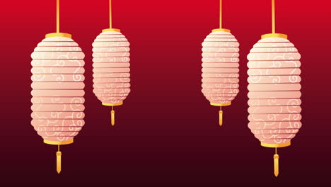 mid autumn festival animation with lanterns hanging