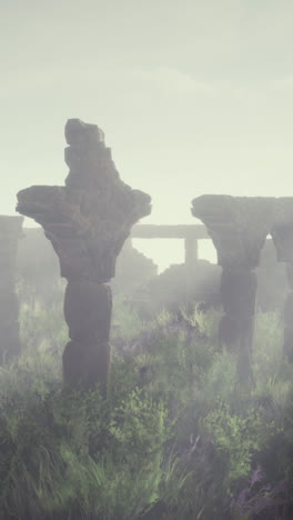 foggy ruins