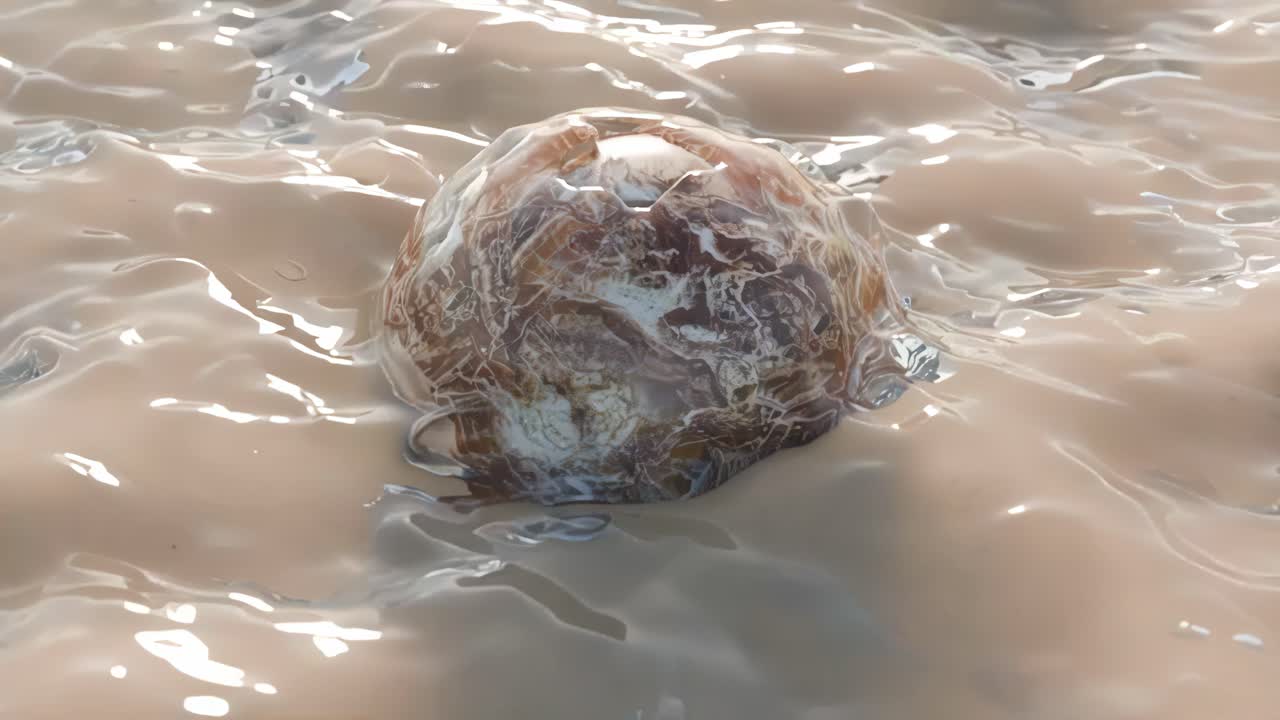 esfera marrón en el agua ondulante