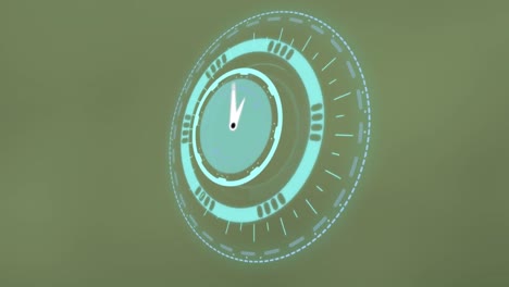 animation of scope scanning with clock on green background