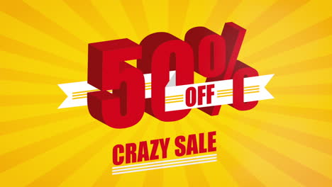 50% off crazy sale graphic design