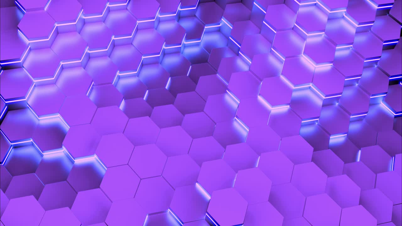 Abstract Hexagon Pattern in Purple and Blue