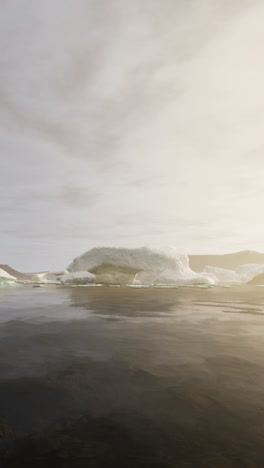 an actively calving glacier with wildlife