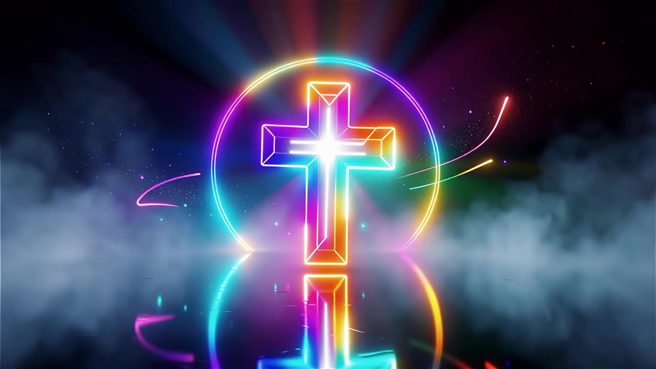Christian Cross Heavenly Light Worship Background