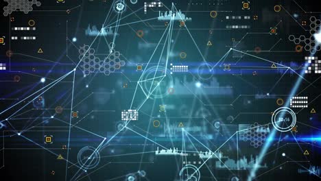 animation of data processing over shapes