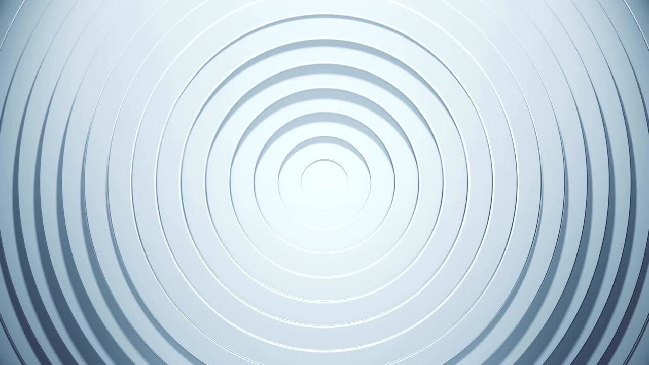 3d circles pattern with blinds effect. White clean rings animation. Seamless loop texture.