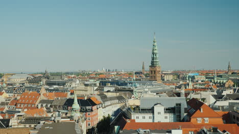 Vista-Superior-Del-Centro-Histórico-De-Copenhague-4k-Video