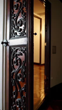ornate carved wooden door