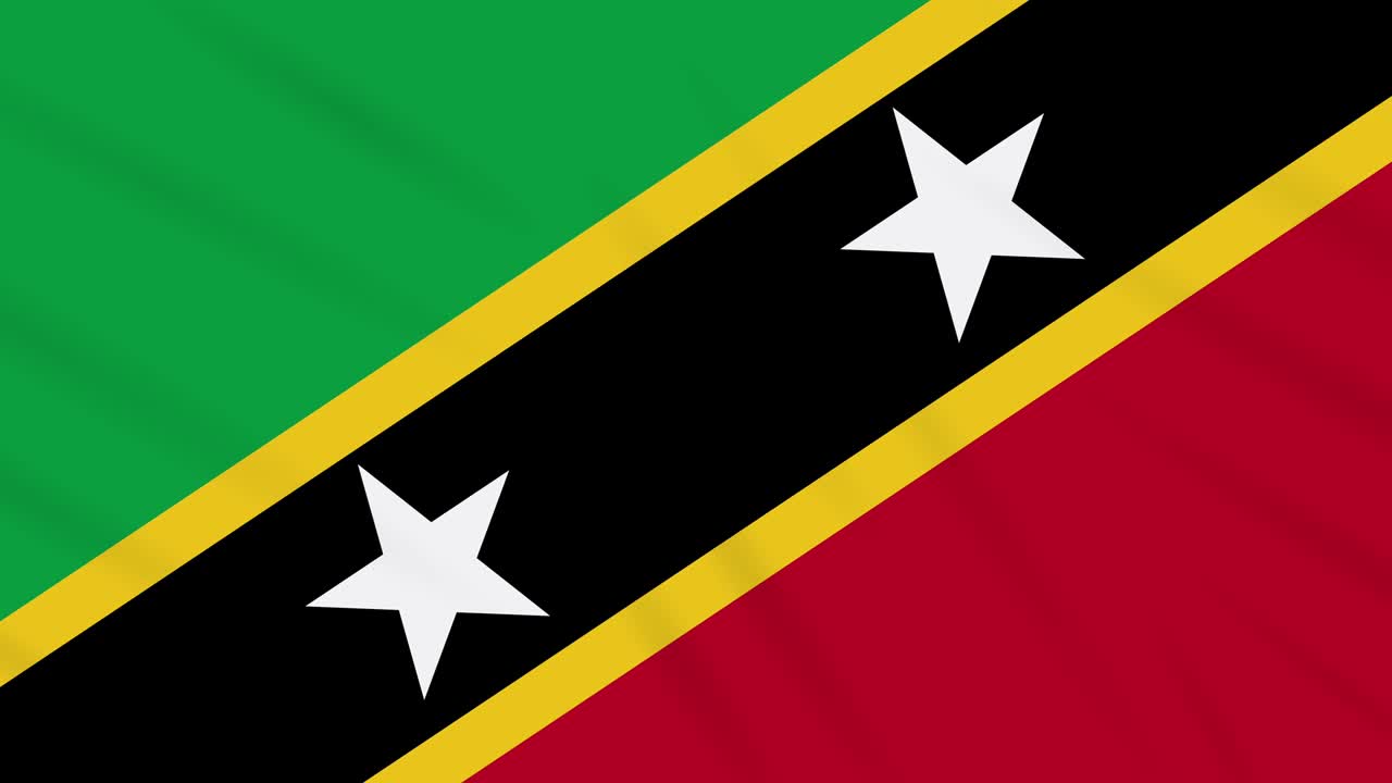 bandera de saint kitts y nevis agitando tela, bucle