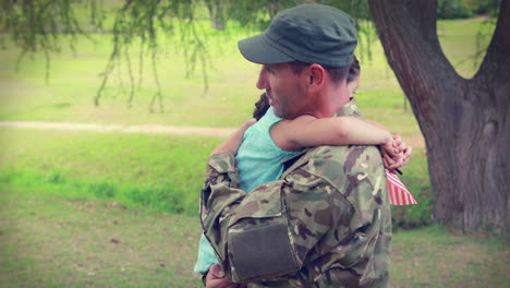 soldier reunite with his daughter