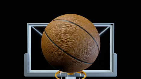 el baloncesto golpeó la canasta en cámara lenta en un canal alfa