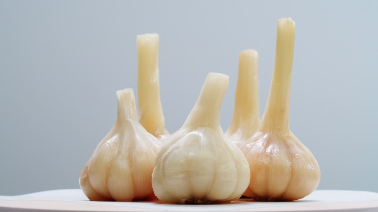 전체 발효 된 마늘, 발효 된 매운 채소, 고품질 4k 영상