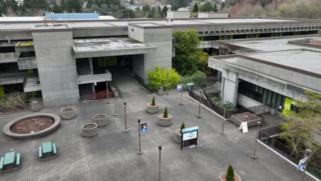 Drone-shot-of-North-Seattle-College's-concrete-courtyard