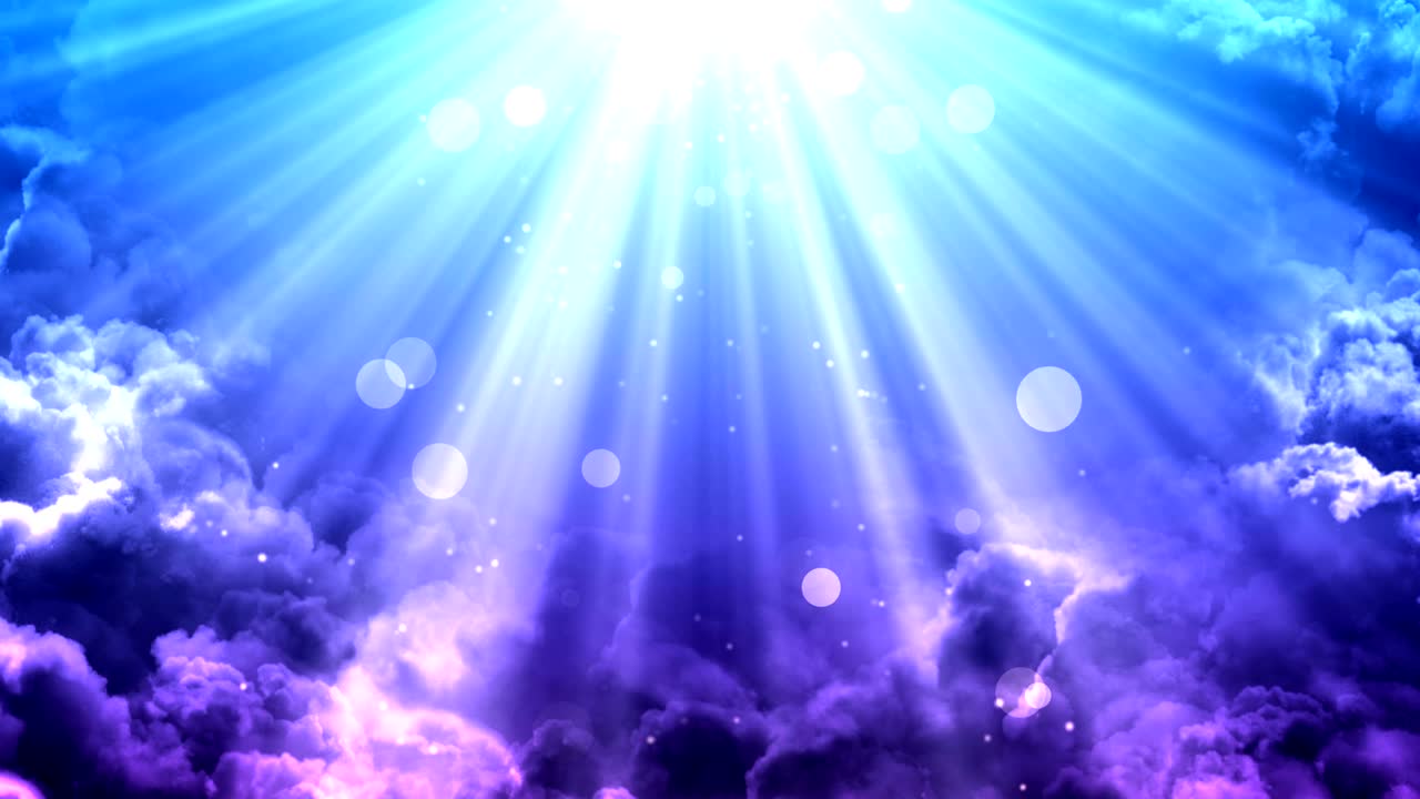 영광스러운 파란 하늘의 광선