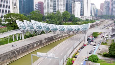 pintasan saloma bridge, a famous landmark and tourist attraction in kuala lumpur, malaysia