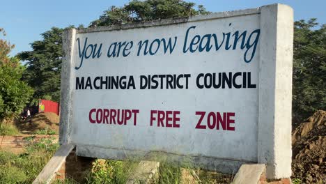 You-are-now-leaving-Machinga-District-Council-corrupt-free-zone-sign-in-Malawi