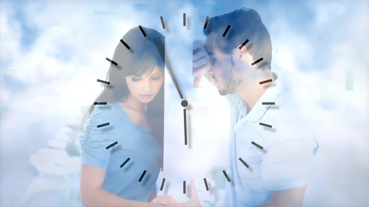 цифровая анимация расстроенной пары, опирающейся на стену 4k