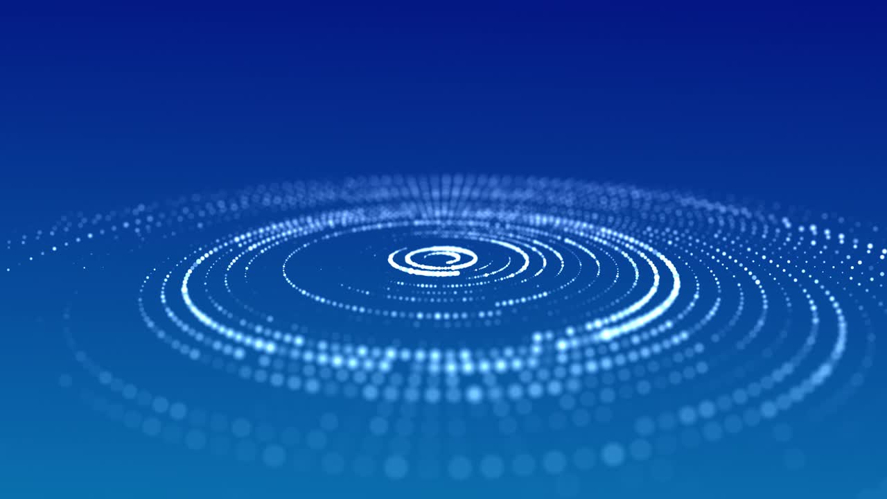 Abstract wave with moving dots. Flow of particles. Cyber technology illustration. 3d rendering.