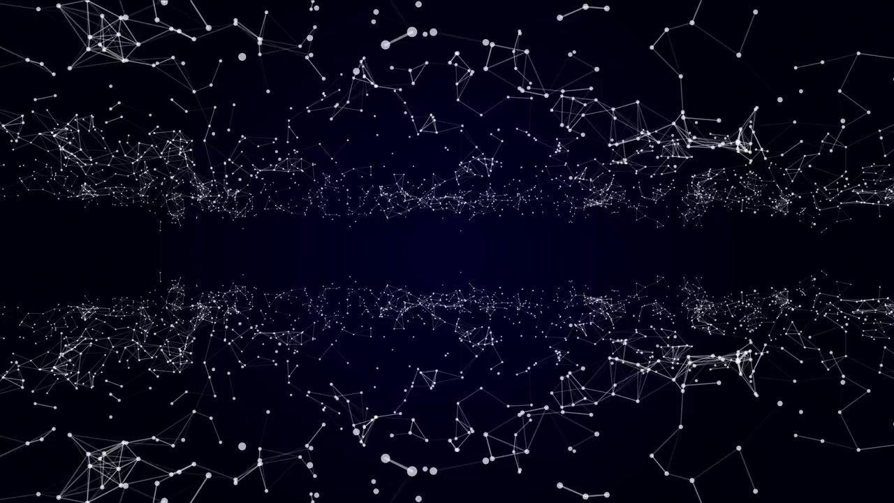 Abstract Digital Network Connection Background with Moving Particles