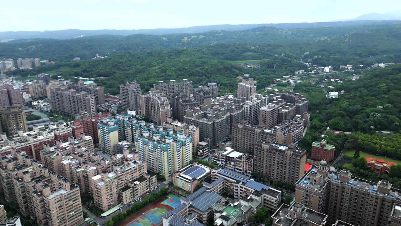 Aerial view of the skyscrapers in Luzhu District of Taoyuan City, Taiwan.