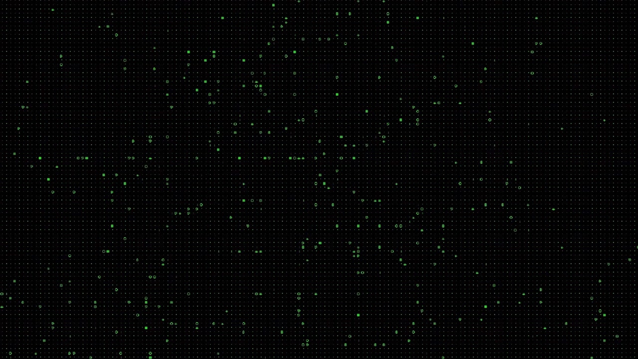 Digital Matrix Background with Flickering Green Binary Code