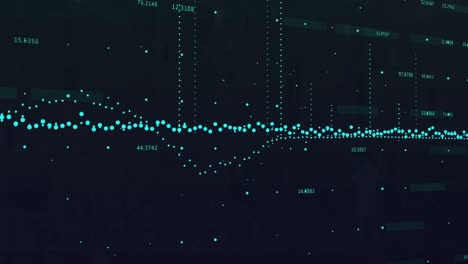 animación del procesamiento de datos financieros sobre flechas sobre fondo negro