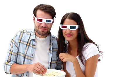 Atractiva-Pareja-Joven-Viendo-Una-Película-En-3D