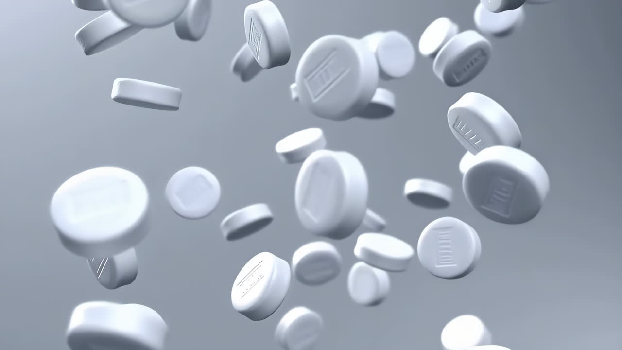 White Pills Floating