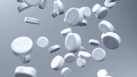 white pills floating